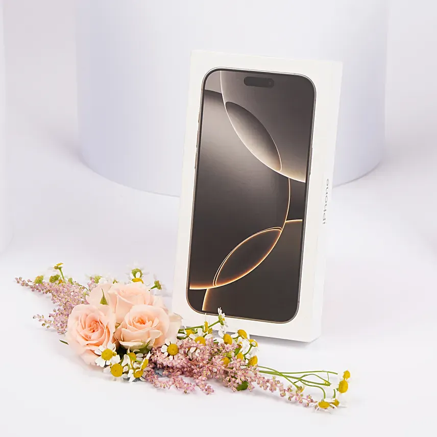 Iphone 16 Pro Gift with Flowers: 