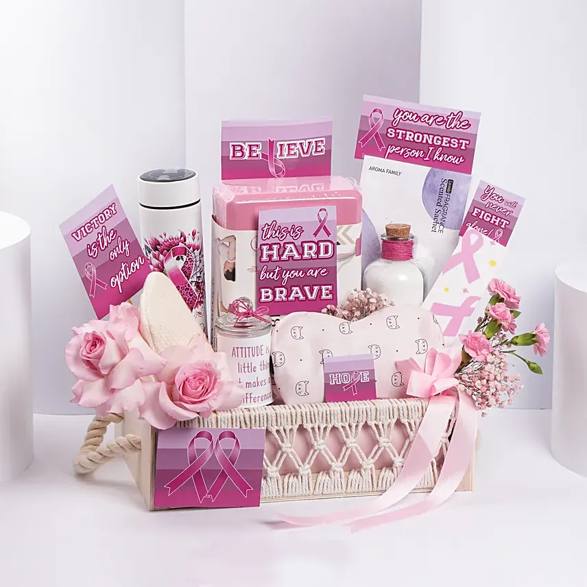 Courage N Hope Care Basket: Breast Cancer Gifts