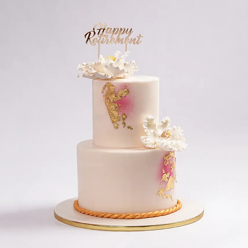 Golden Blossoms of Retirement Cake: Retirement Gifts