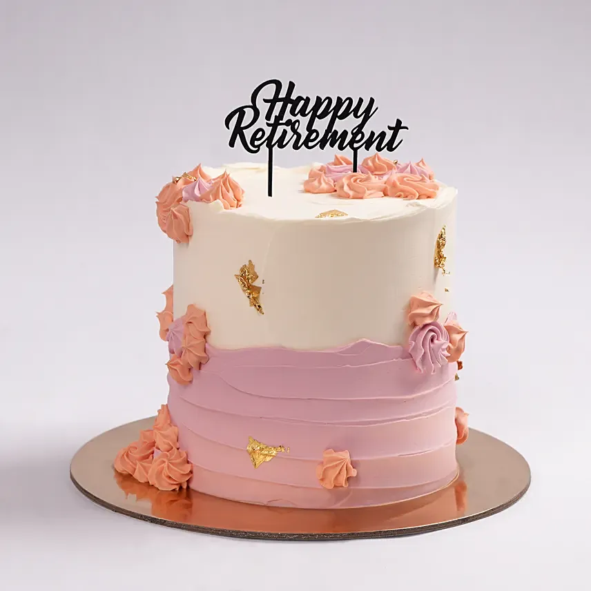 Pastel Elegance Retirement Cake: 