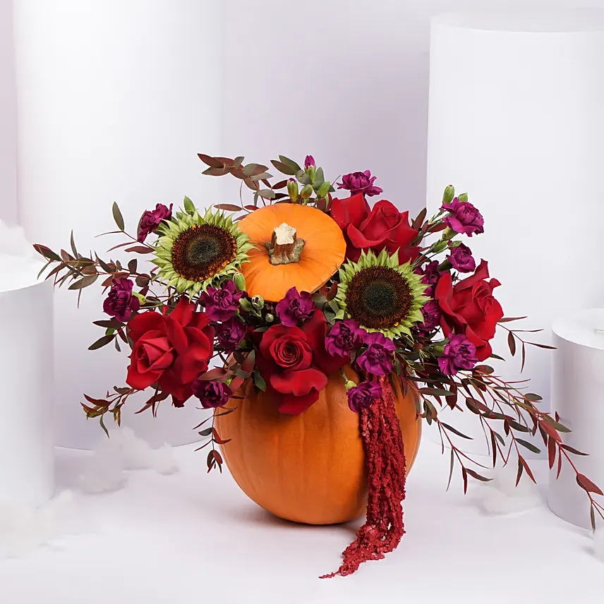 Flowers Serenity Pumpkin Arrangement: Halloween Gifts