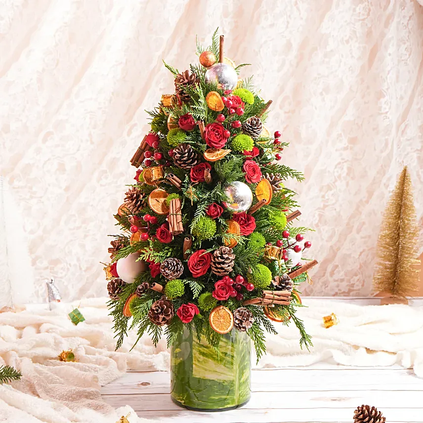 Fresh Flower Christmas Tree: Christmas Gifts