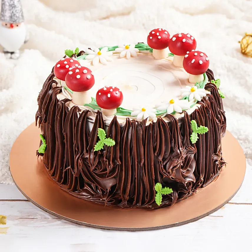 Snowy Mushroom Yule Log Cake: Christmas Gifts for Him