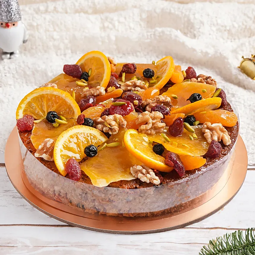 Fruit Decorated Delicious Christmas Plum Cake: Christmas Cakes