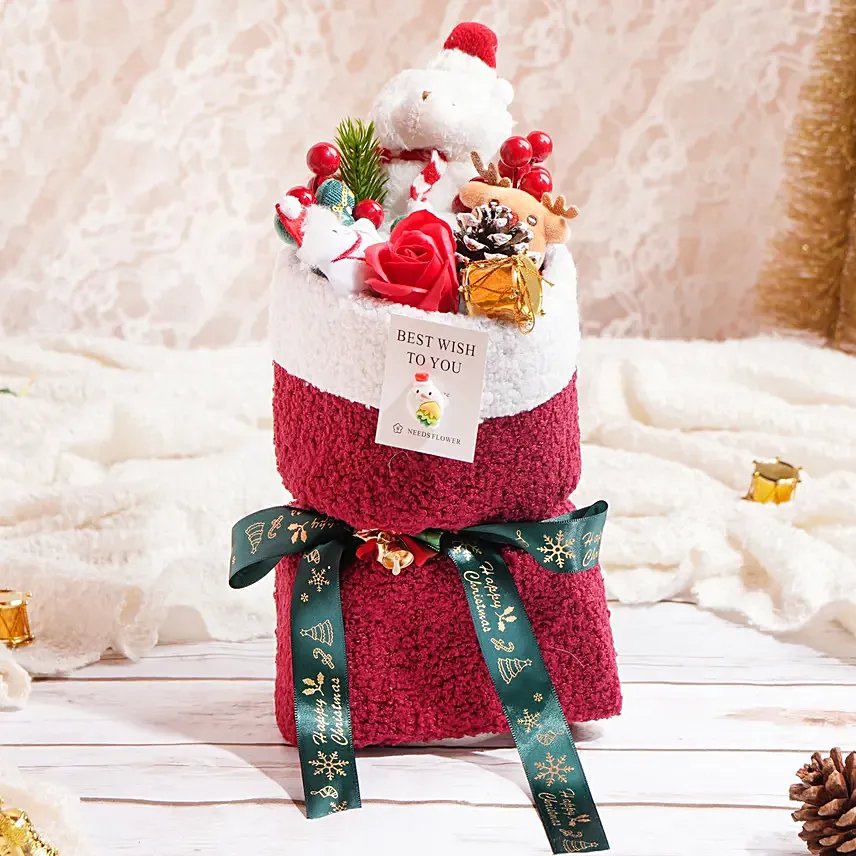 Disguised Delights Package Red: Christmas Flower Arrangements