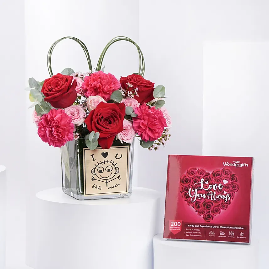 Wondergifts Love Celebration Voucher Box With Flowers: 