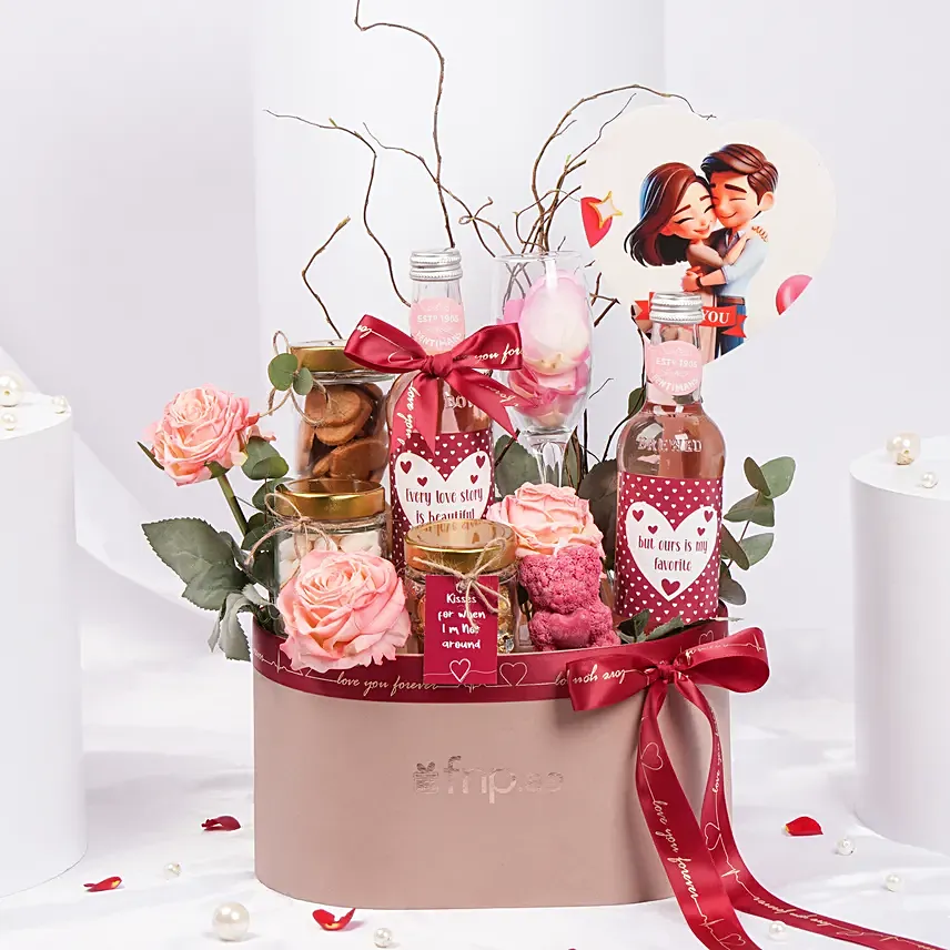 You & Me and The Moments Valentines Hamper: Send Valentine Gift Hampers to Dubai