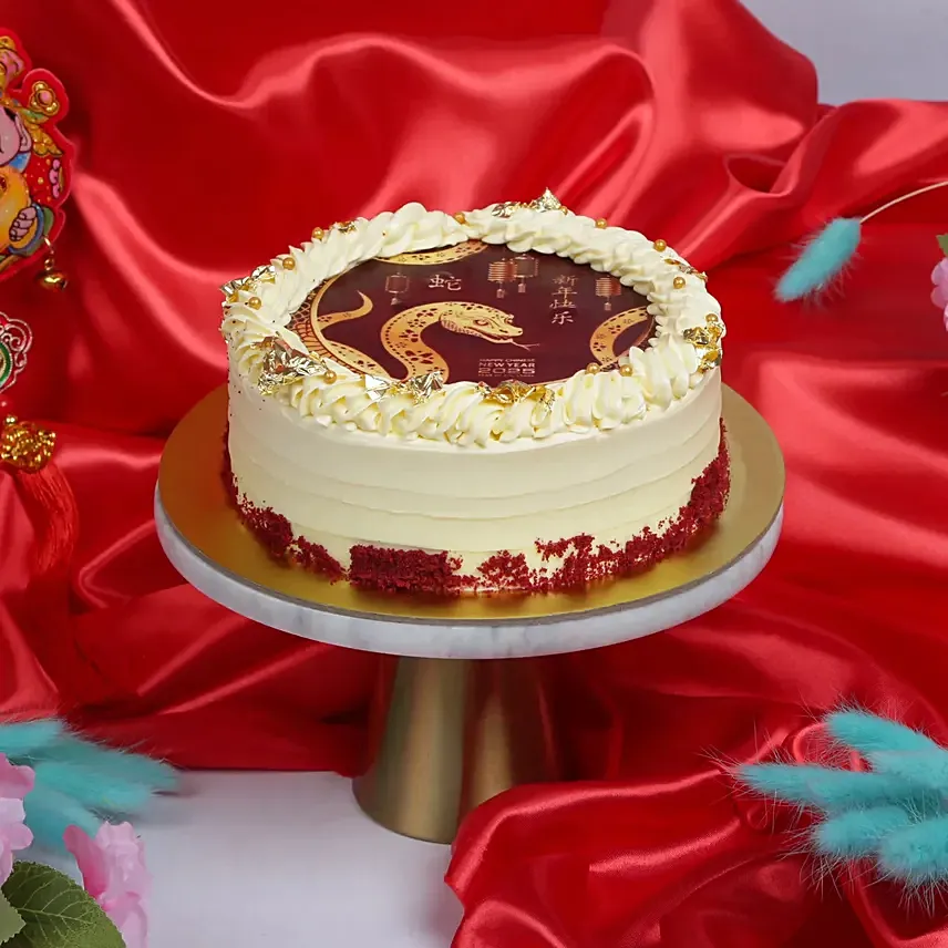 CNY Red Velvet Round Cake: Chinese New Year Gifts