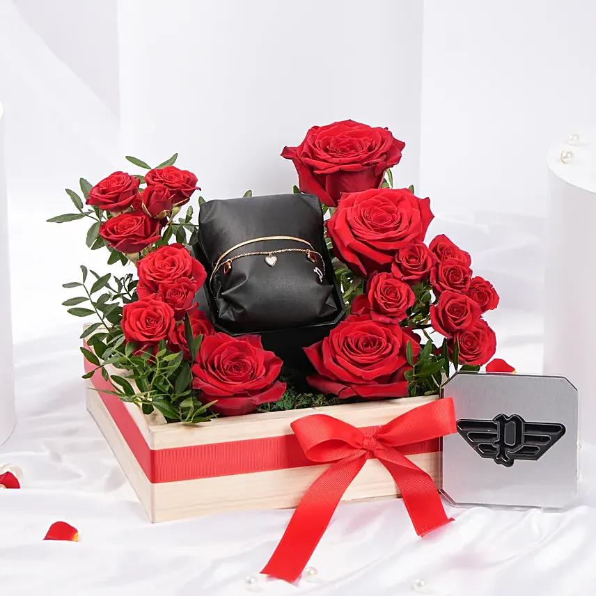 Police Charming Hearts Bracelet And Flowers For Her: Jewellery