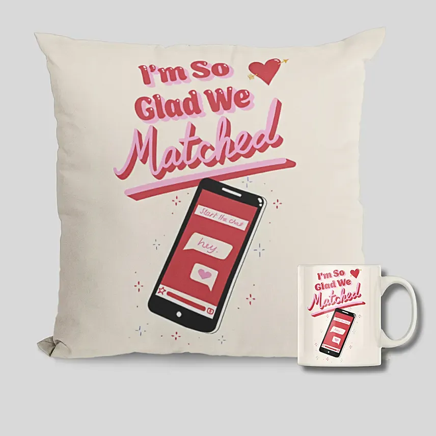 Im So Glad We Matched Mug And Cushion: Valentines Day Mugs