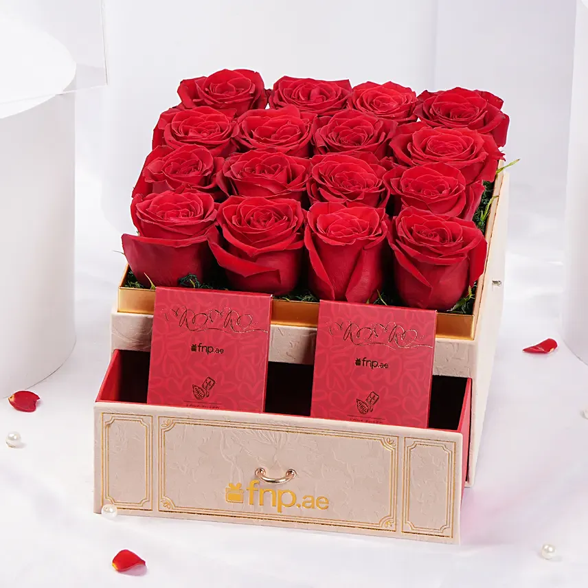 Valentines Roses and Chocolate Box: Valentines Day Chocolates