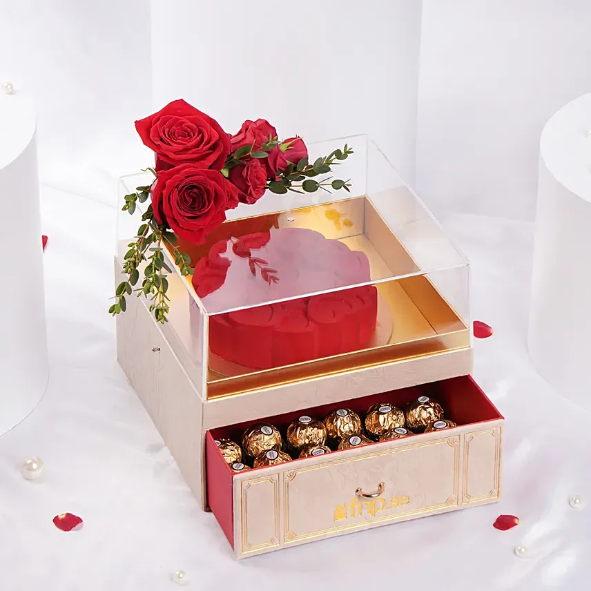 Cake Rochers and Roses Box for Valentines: Valentine Cakes for Wife