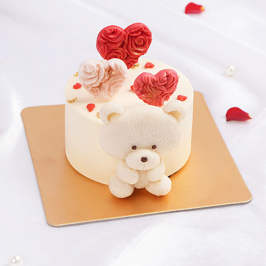 Cute Teddy Mono Cake: Teddy Day Gifts