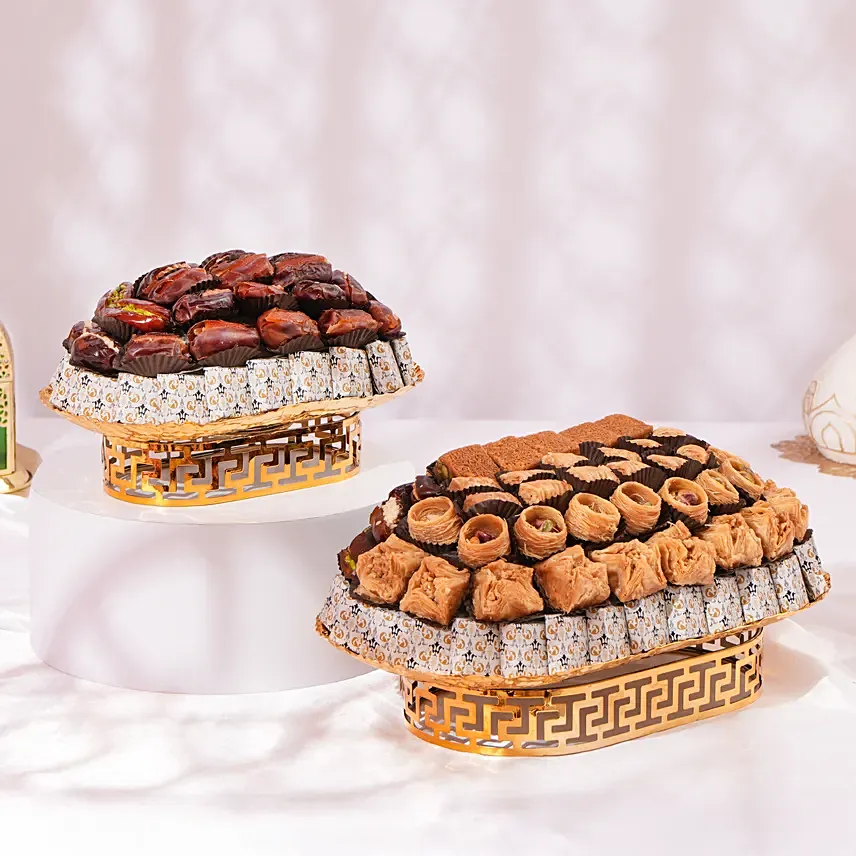 Set of Two Dates and Chocolates Platters: Dates in dubai