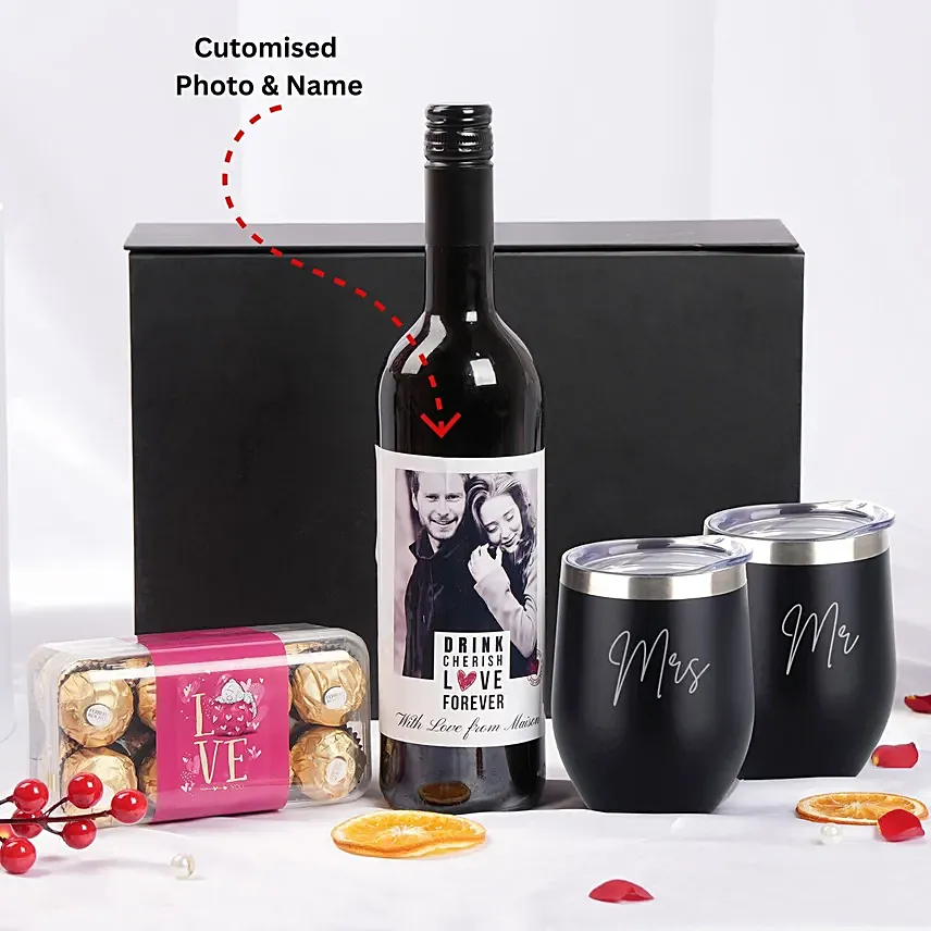 Celebration Of Love Personalised Wine Box: Personalised Valentines Day Gifts   