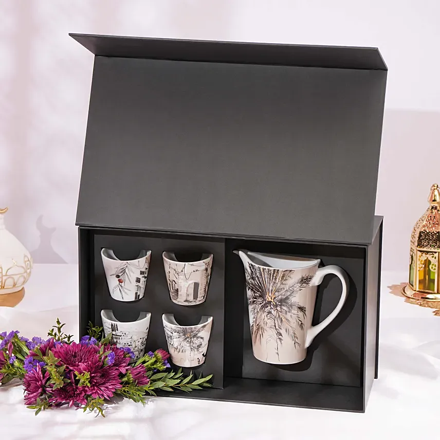 Set of 4 Cups N Jug Naseem by Silsal: 