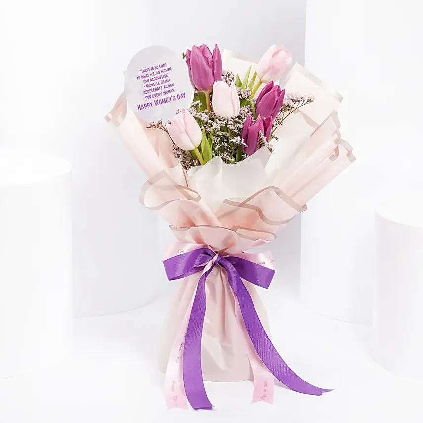 Mix Color Tulips Womens day Bouquet: Gifts for Womens Day