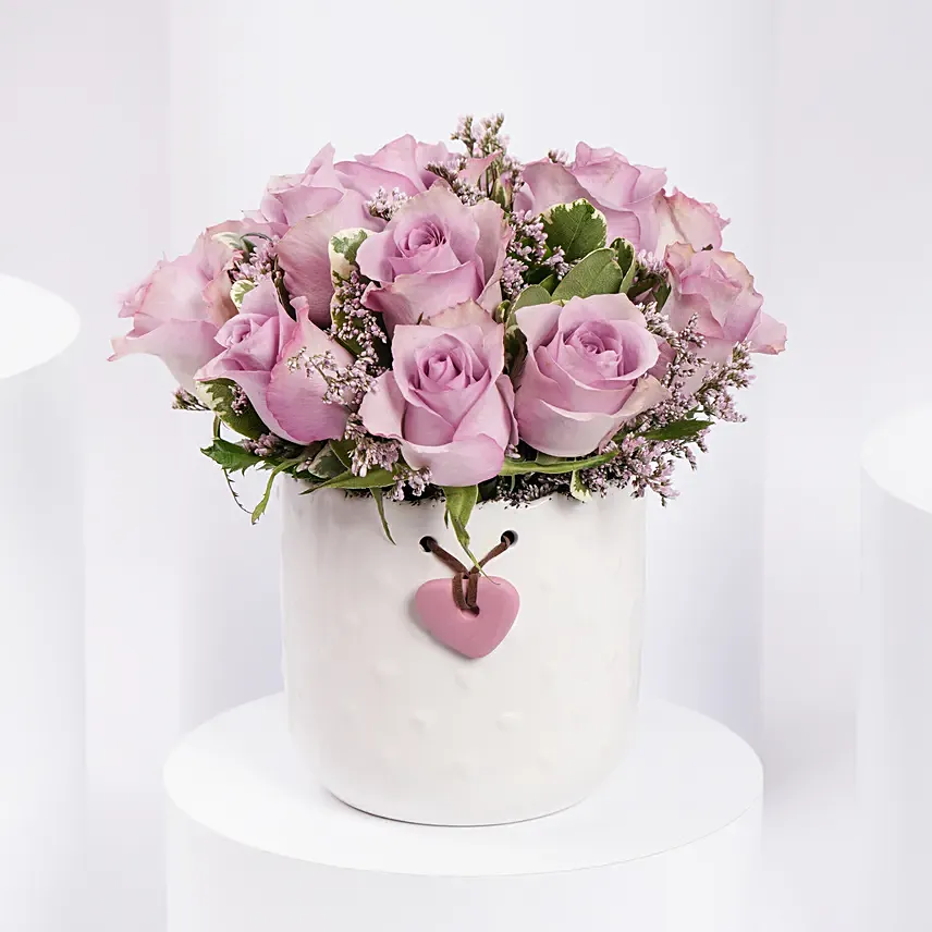 Vase Of Royal Purple Roses: Mother's Day Gifts