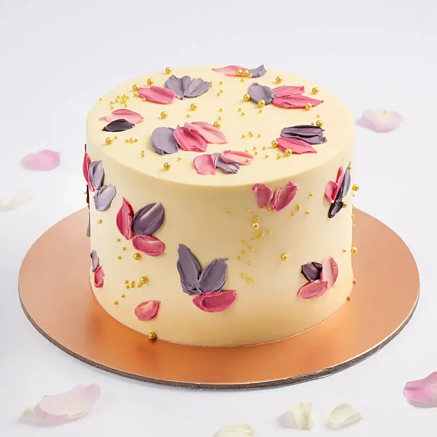 Purple N Pink Petals Chocolate Cake One Kg: Send Cakes to Oman