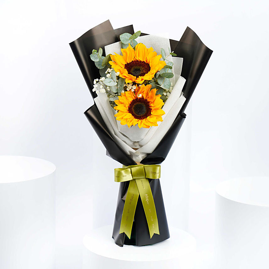 Two Sunflower Bouquet: Send Sunflower To Qatar