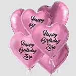 Lovely Heart Shaped Customized Text Pink Balloons