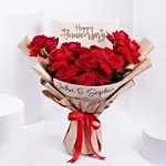 Personalised Rose Anniversary Bouquet