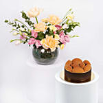 Mix Flowers and Tiramisu Cake Combo