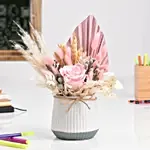 Graceful Pink Preserved Flower Vase