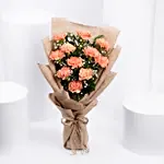 Lovely Orange Carnations Bouquet Standard