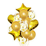 Heart n Star Shaped Golden Balloons