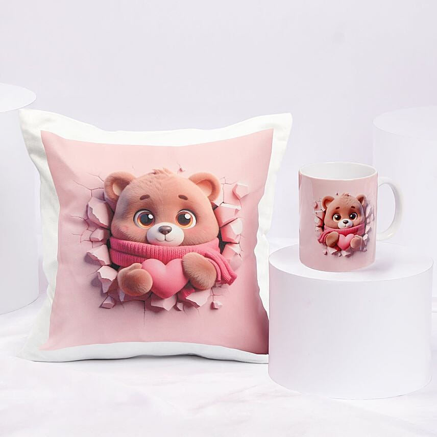 Valentine Day Cuddles Cushion N Mug Combo: توصيل هدايا الخُبر