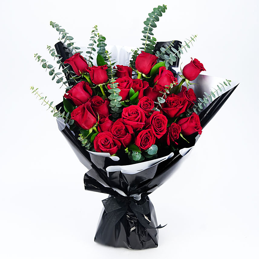 Beautiful Boquet of 24 Red Roses: Send Miss-You Flowers To Singapore