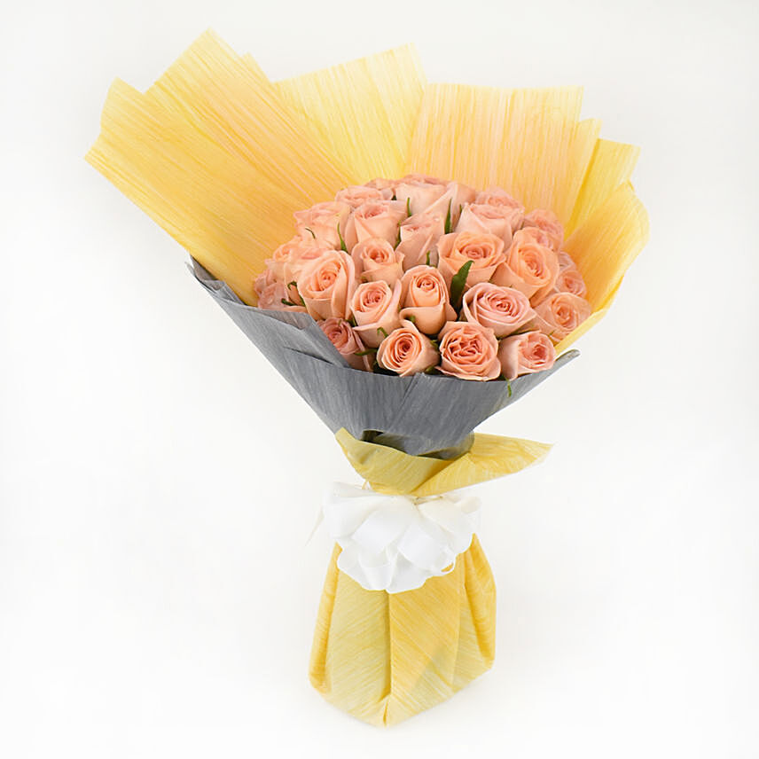 35 Peach Rose Bouquet