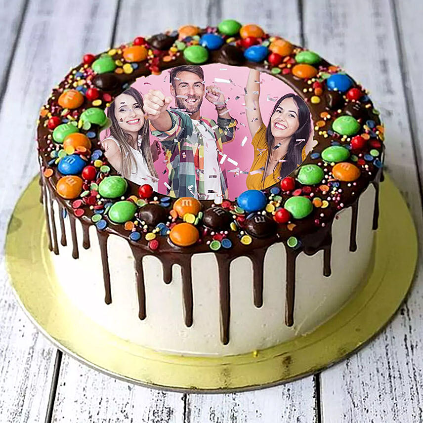 Mnm Chocolate Birthday Photo Cake One Kg