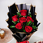 Red Roses with Red Velvet Cake