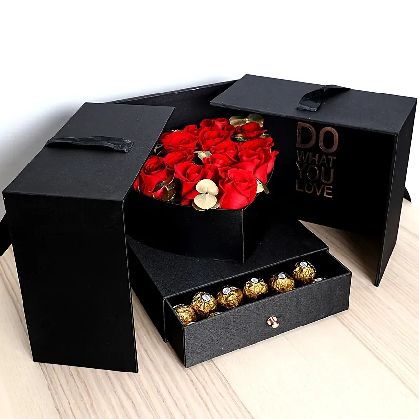 Luxurious Roses and Chocolate Box