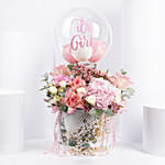 It's a Girl Flowers and Balloon Box