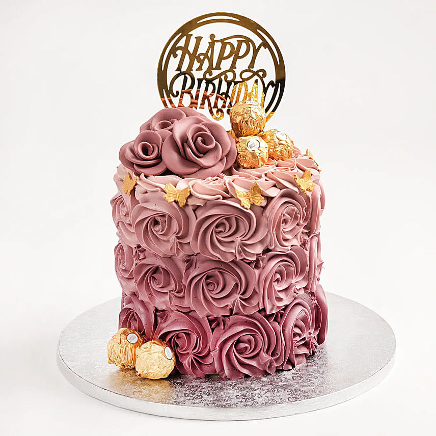 Rosy Birthday Cake 4 Portion