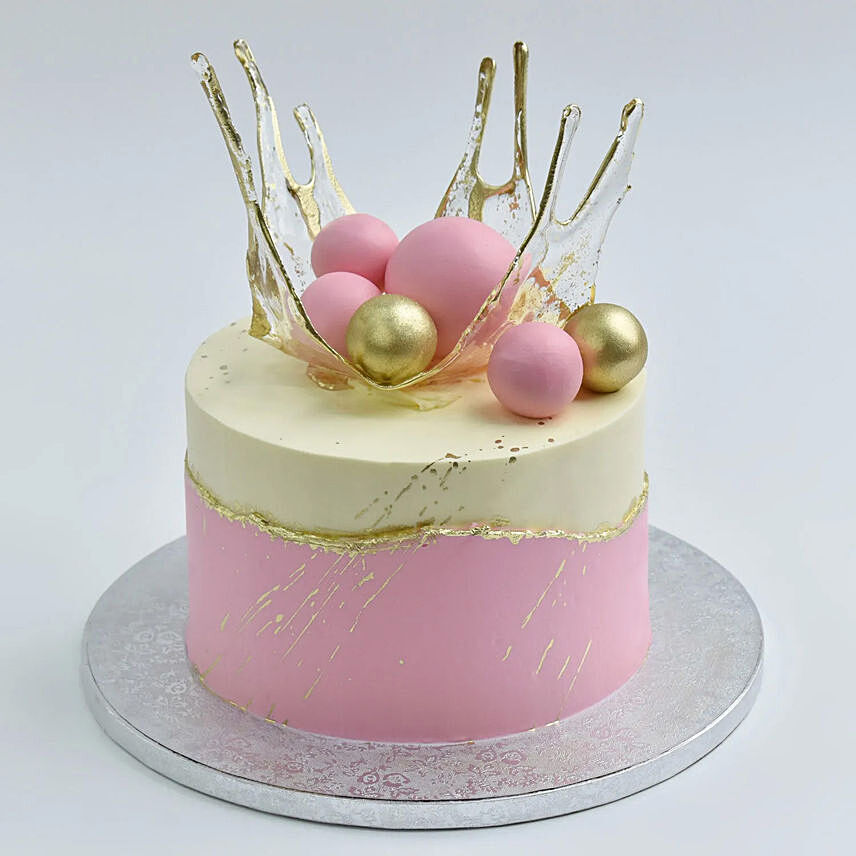 Royal Pink Crown Cake 8 Portion