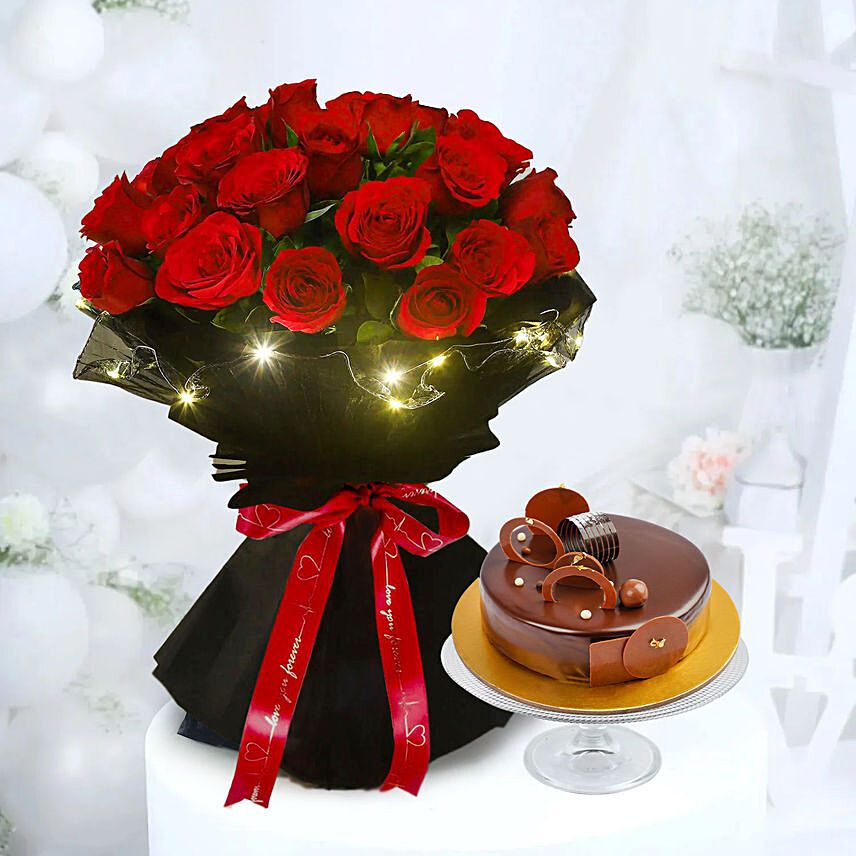 Rose N Chocolate Cake Radiant Combo