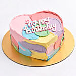 Colorful Heart Shaped Birthday Cake 4 Portion