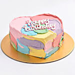 Colorful Heart Shaped Birthday Cake 4 Portion