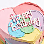 Colorful Heart Shaped Birthday Cake 4 Portion