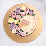 Flowers And Macaroon Chocolate Cake 4 Portion