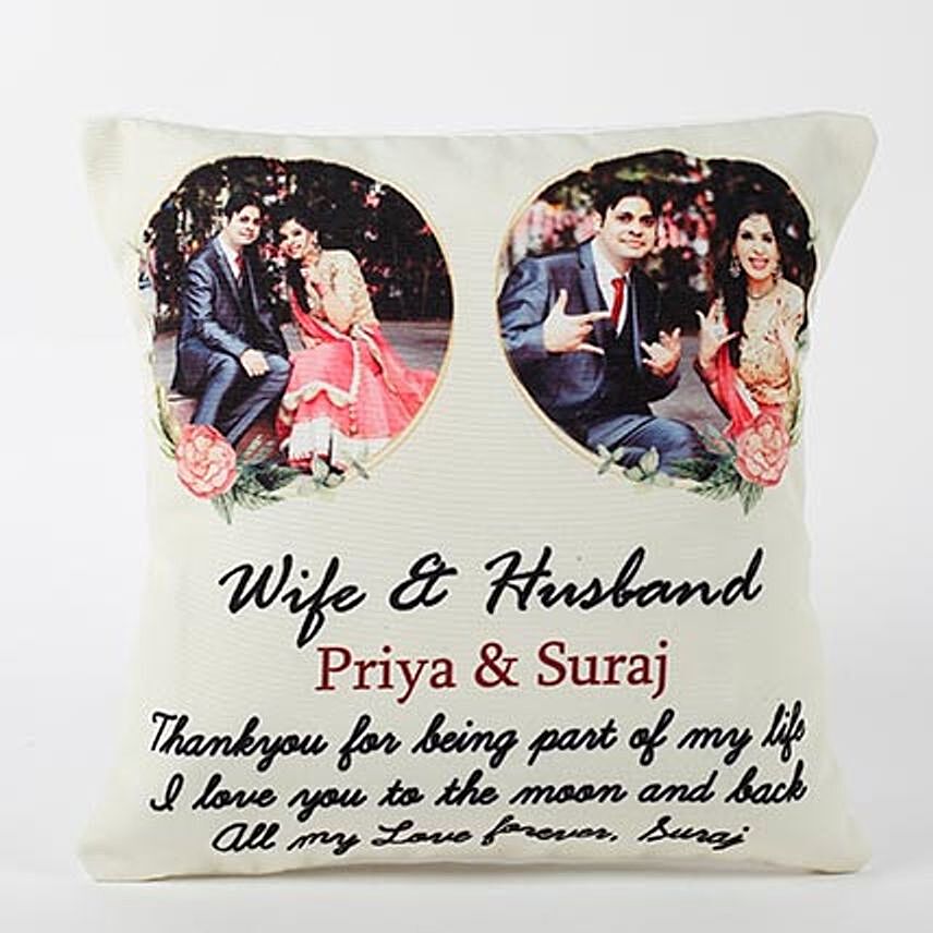 Personalised Wife and Husband Cushion