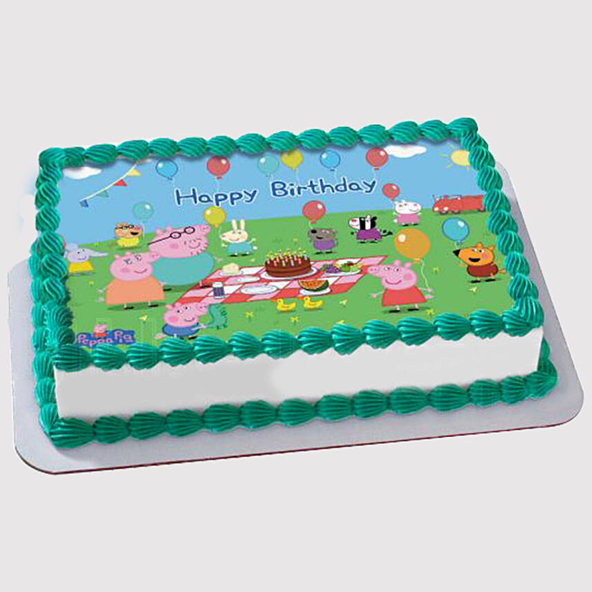 Peppa Pig Theme Cake | bakehoney.com