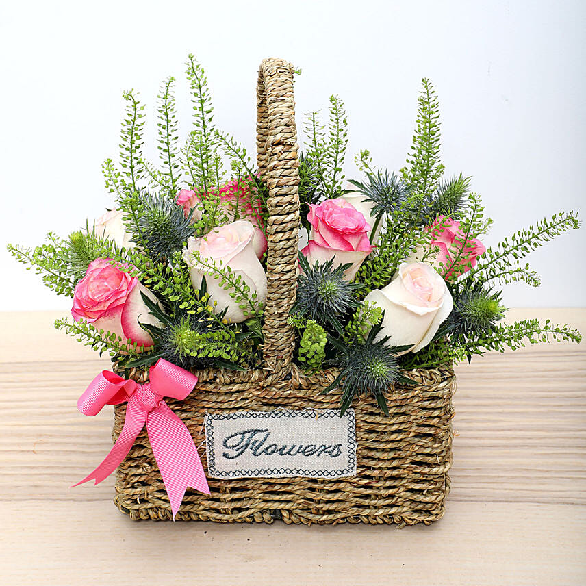 Basket Arrangement Of Roses