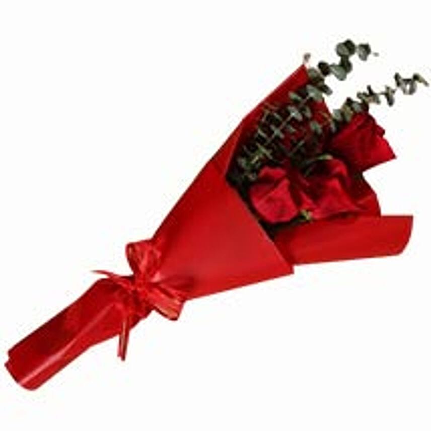 3 Red Roses Bouquet