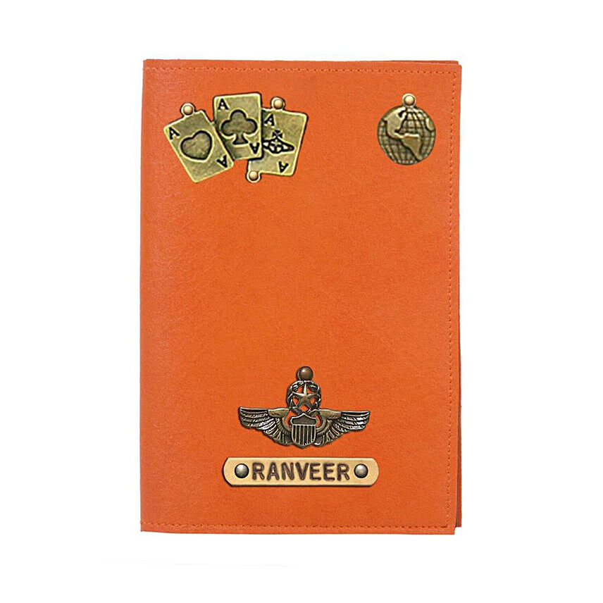 Personalised Orange Passport Cover