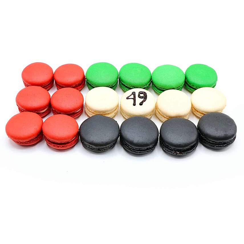 UAE Flag Macaroons 12 Pcs